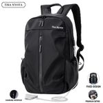 Tisa Nyota Men Oxford Laptop Backpack Back School Bags-Black