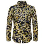 Fashion Men'S Button Shirt  Men Casual Print Shirt  Long Sleeved Shirts.
